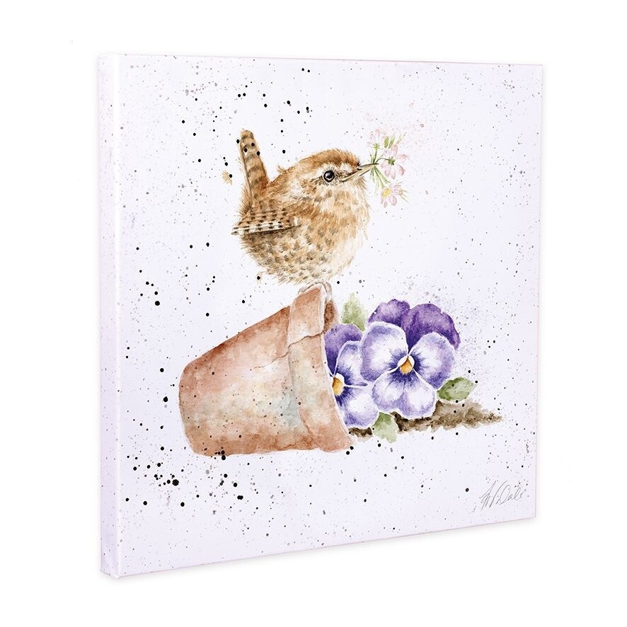 Wrendale Designs - &#39;Pottering About&#39; Wren Canvas 20cm