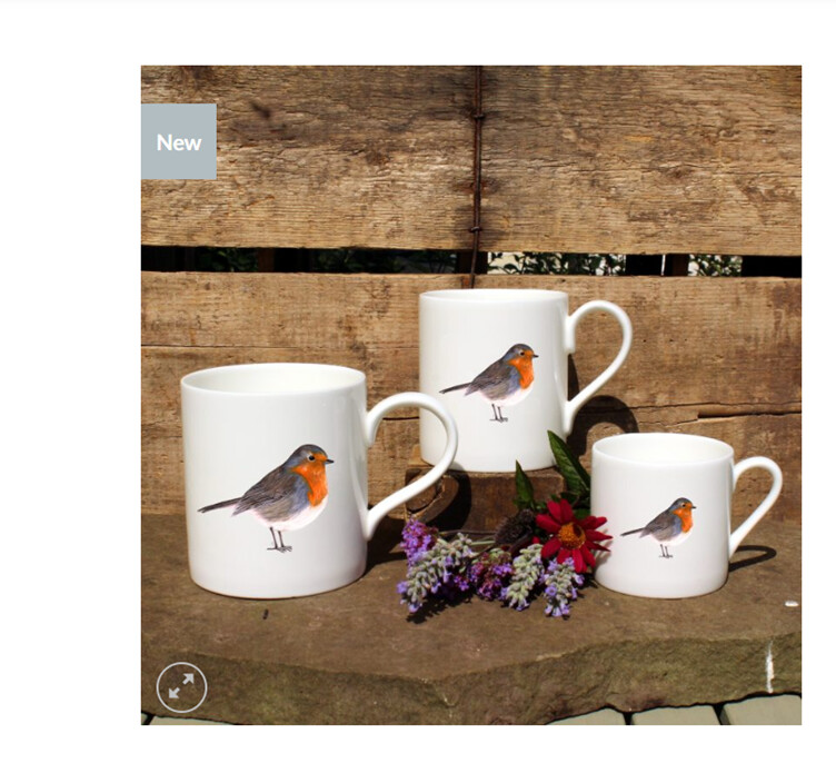 Claire Vaughan - Robin Mug - Medium 300ml