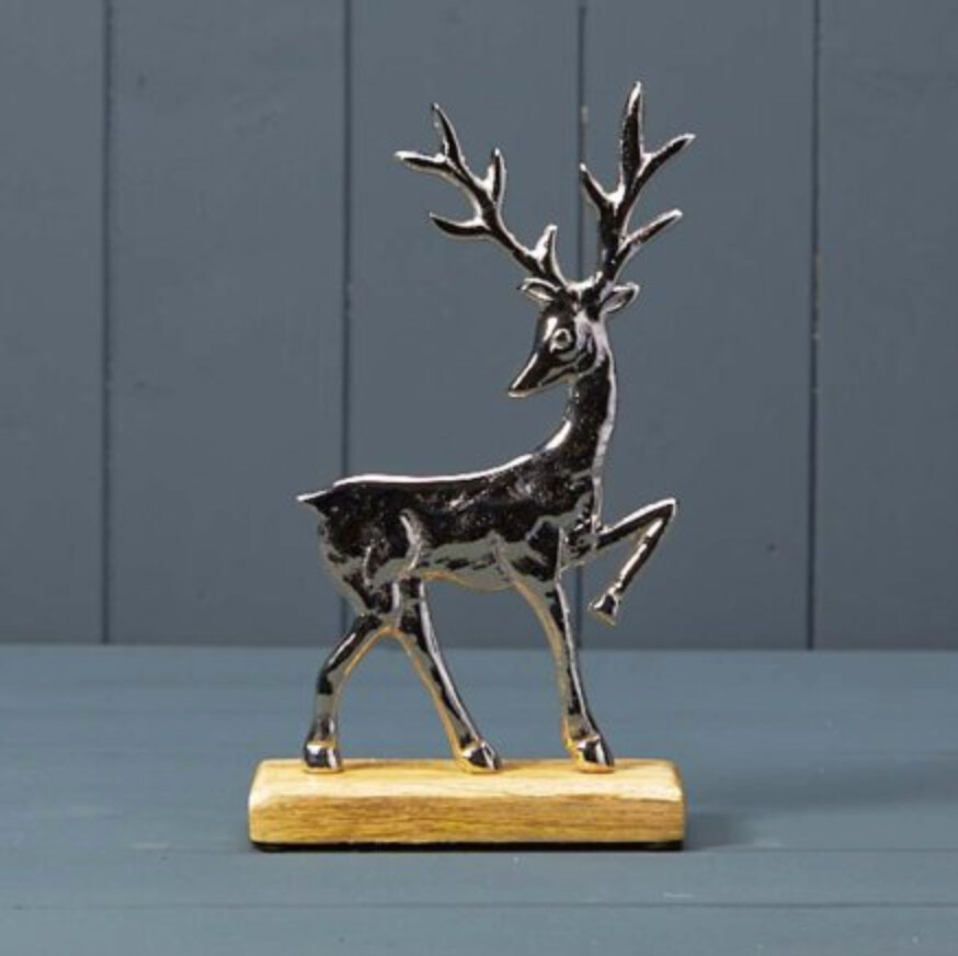 Noel &amp; Co - Silver Star on Wooden Base