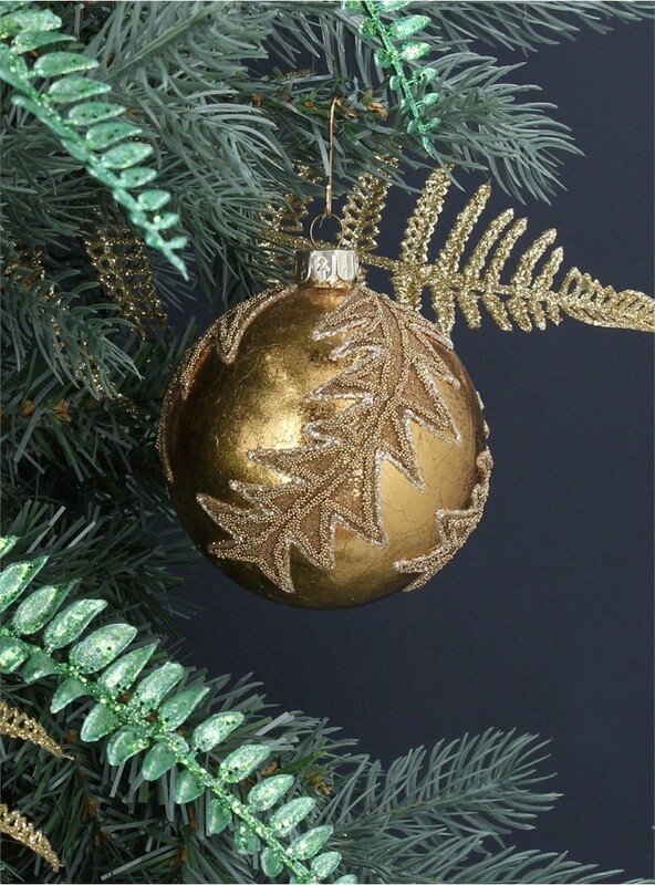 Gisela Graham - Gold Leaf Glass Bauble Decoration