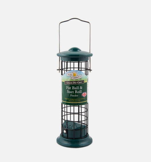 Walter Harrison&#39;s - Green Die Cast Suet Roll &amp; Fat Ball Feeder 20cm
