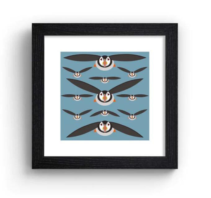 The Art File - Puffin (Stewart Cox) – Black Frame