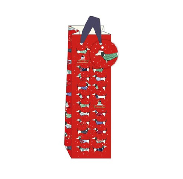 The Art File - Dog Christmas Bottle Bag