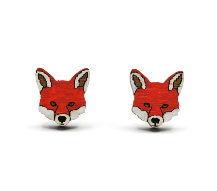 Bearded Moon - Fox - Stud Earrings