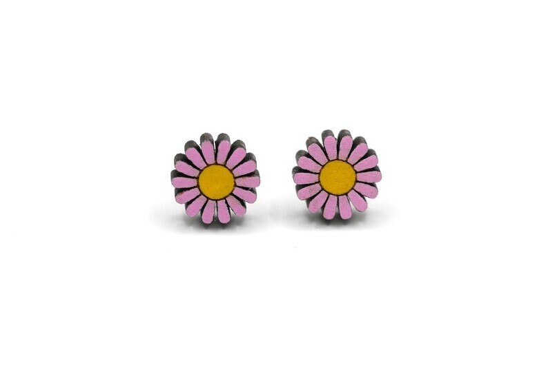 Bearded Moon - Daisies - Stud Earrings (Pink)