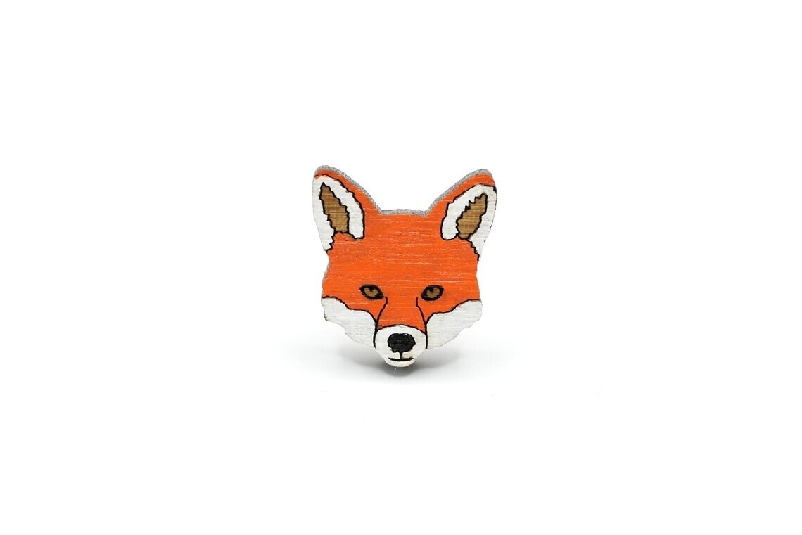 Bearded Moon - Fox - Brooch (Large)