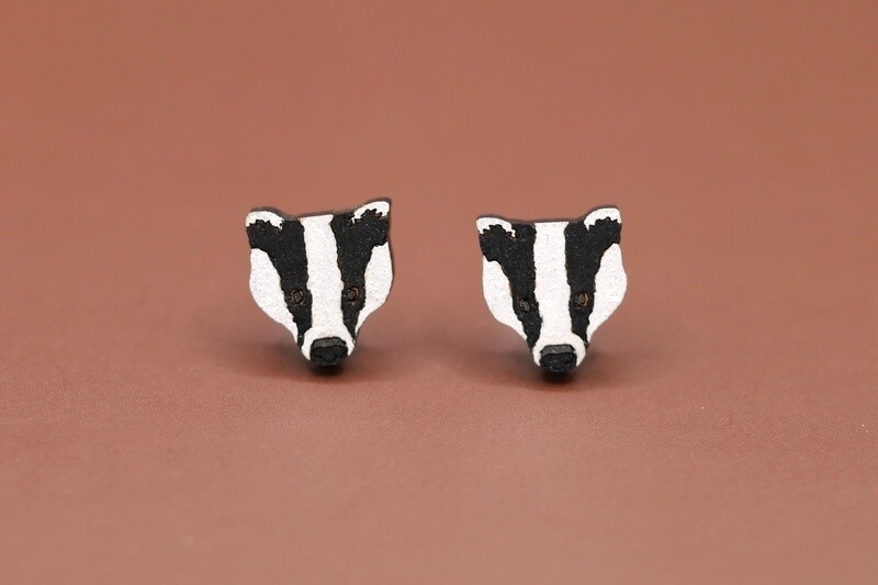 Bearded Moon - Badger - Stud Earrings