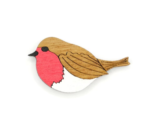 Bearded Moon - Robins - Brooch (Large)
