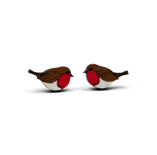 Bearded Moon - Robins - Stud Earrings
