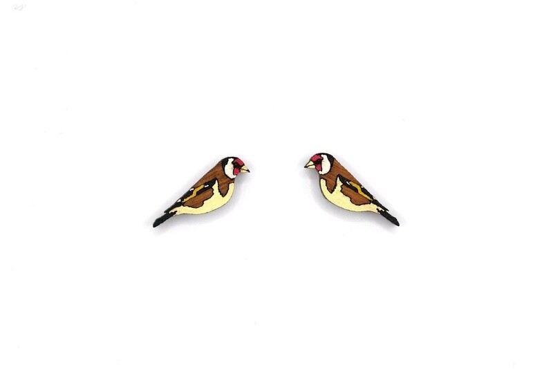 Bearded Moon - Goldfinches - Stud Earrings