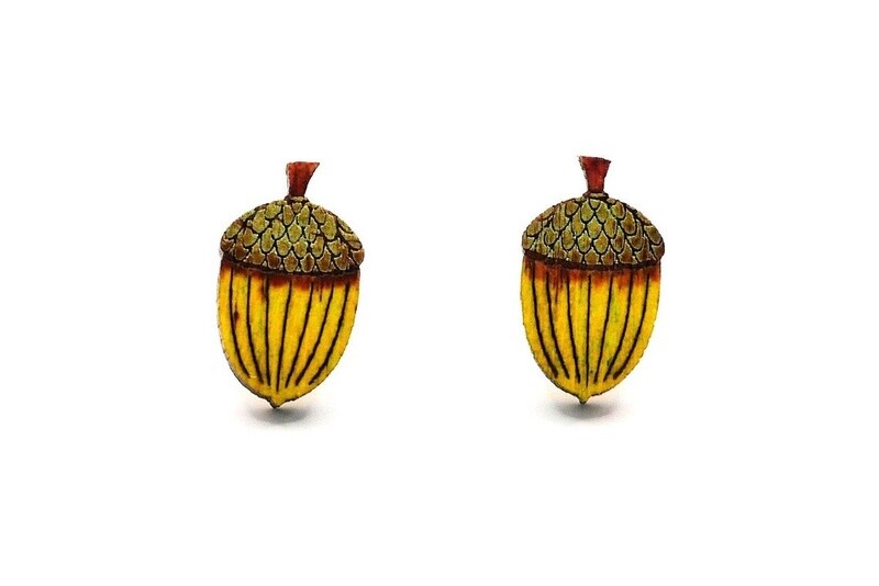 Bearded Moon - Acorns - Stud Earrings