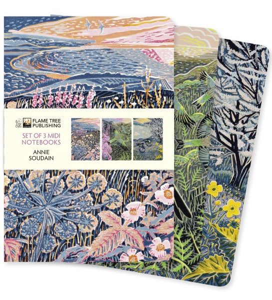 Flame Tree Publishing - Annie Soudain Midsummer Morning - Set of 3 Midi Notebooks