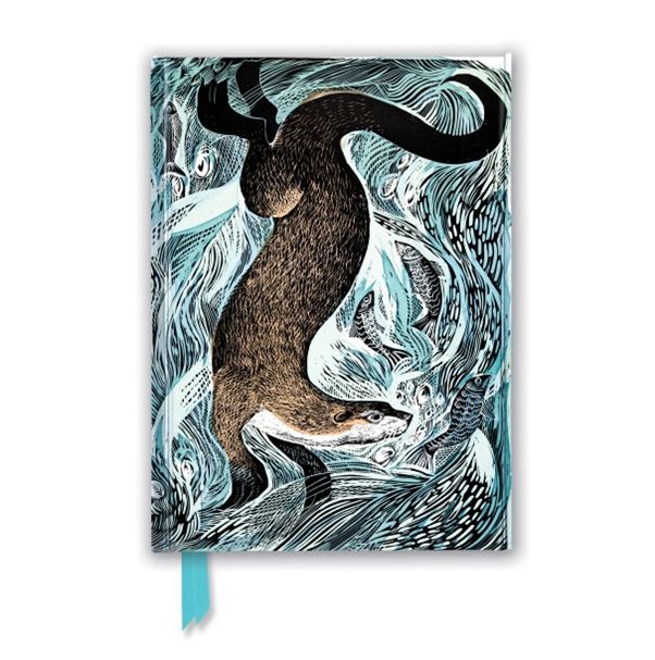 Flame Tree Publishing - Angela Harding: Fishing Otter A5 (Foiled Journal)