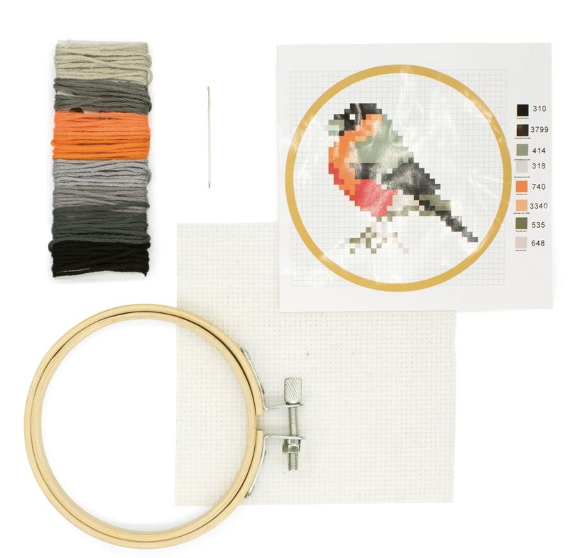 Kikkerland - Mini Cross Stitch Embroidery Kit - Bird