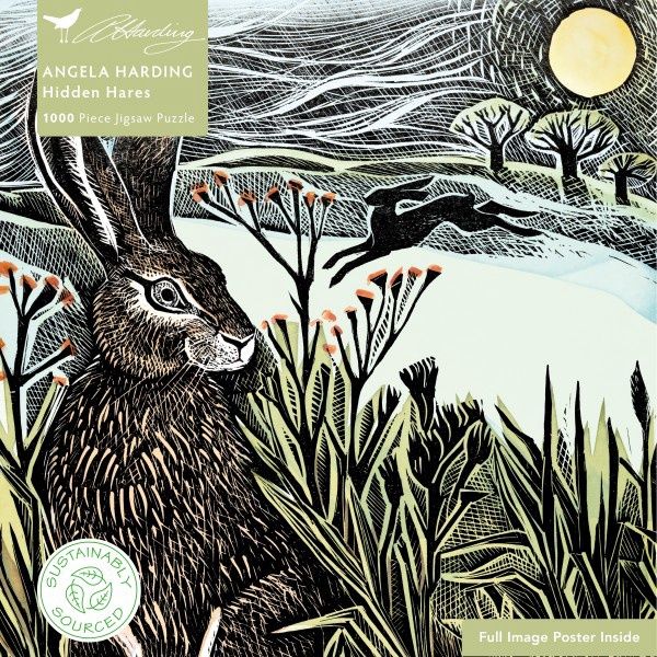 Flame Tree Publishing - Adult Sustainable Jigsaw Puzzle Angela Harding: Hidden Hares