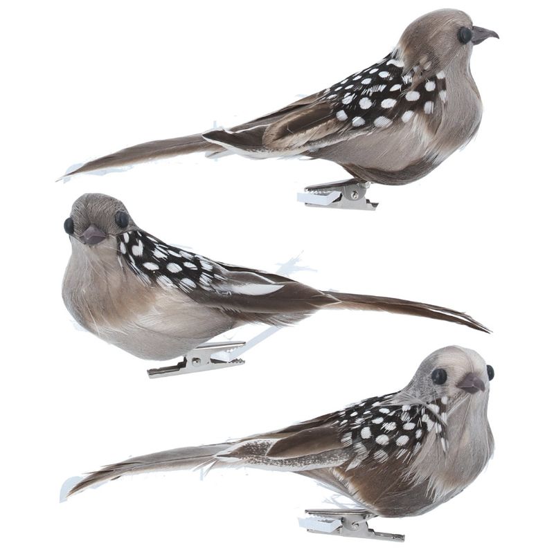 Gisela Graham - Clip on Bird 14cm - Natural Feather