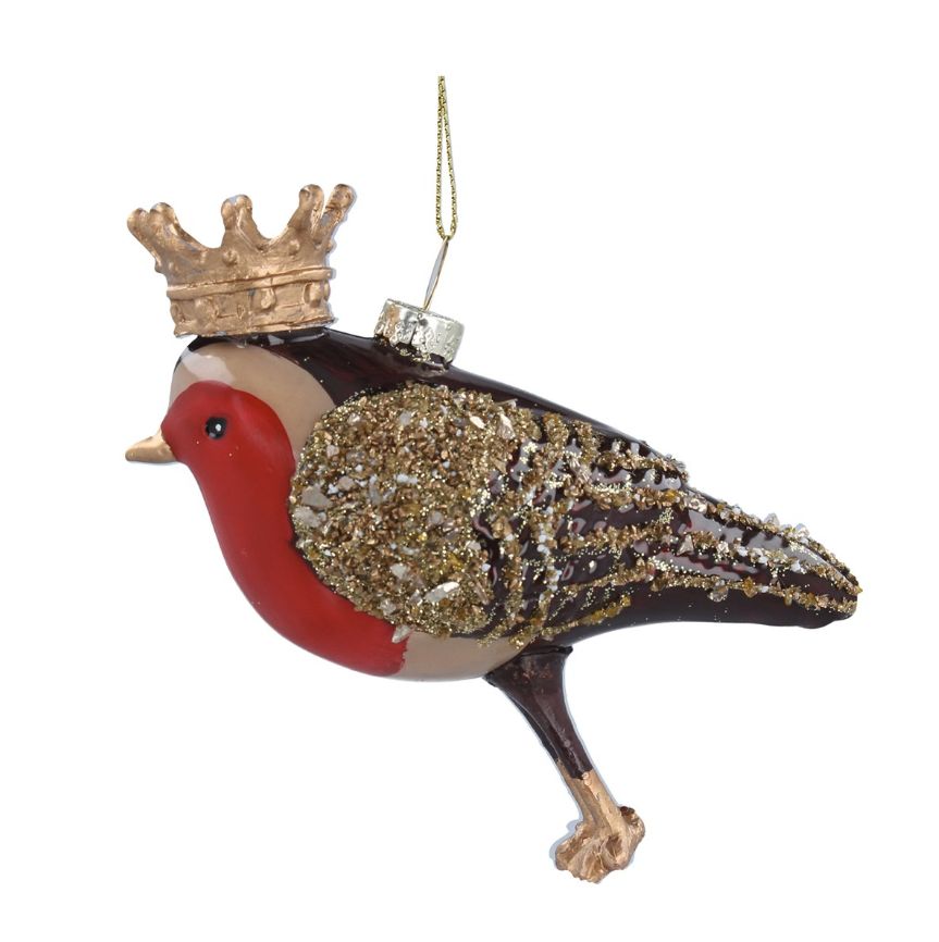 Gisela Graham - Dec 8cm - Pigeon with Crown