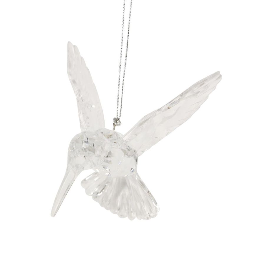 Gisela Graham - Acrylic Dec 10cm - Clear Hummingbird