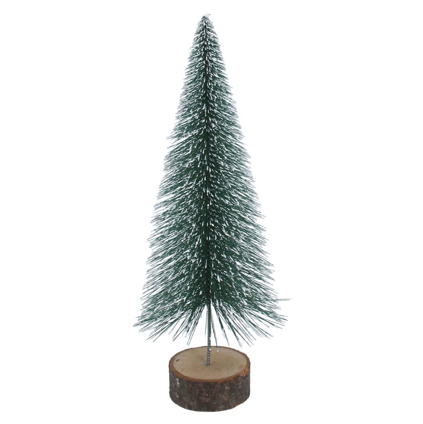 Gisela Graham - Bristle 23cm - Snowy Green Tree on Log