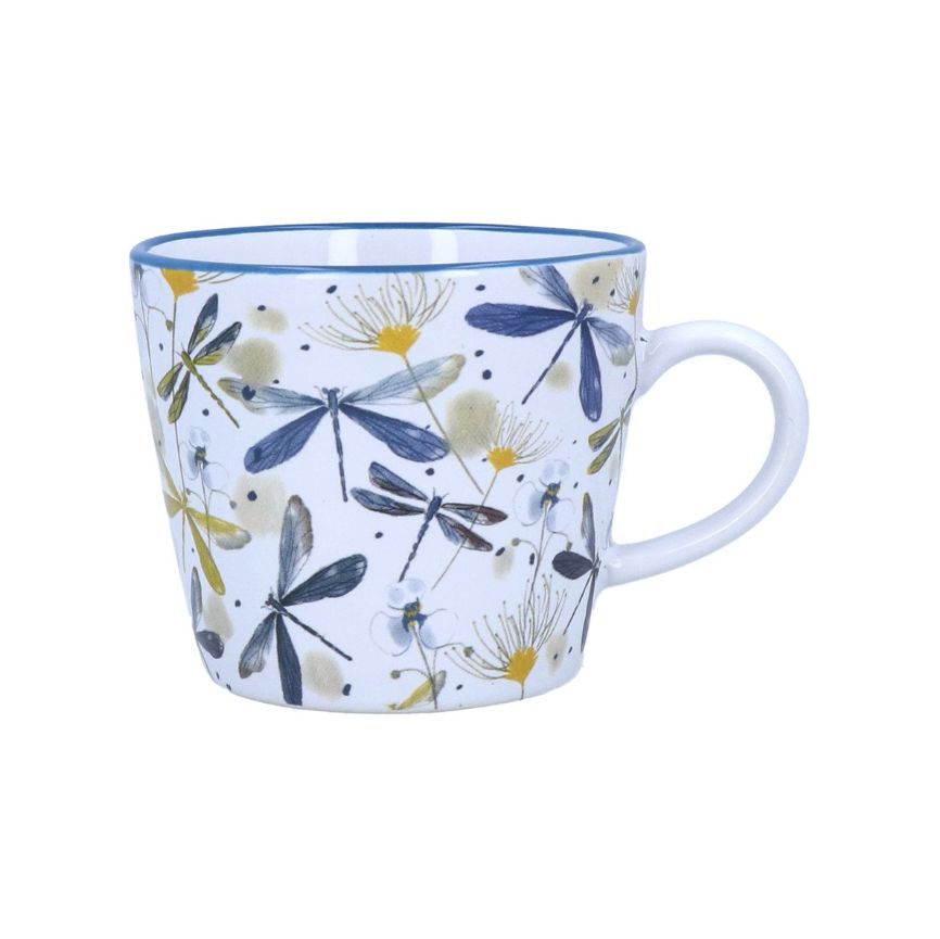 Gisela Graham - Ceramic Mug 12.5cm - White Dragonflies