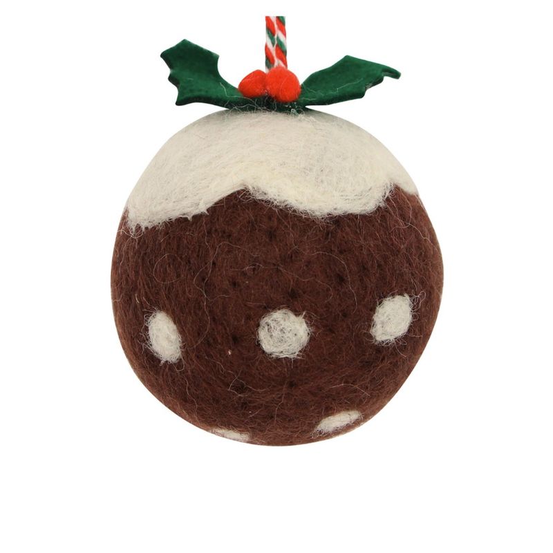Gisela Graham - Wool Dec 6cm - Christmas Pudding