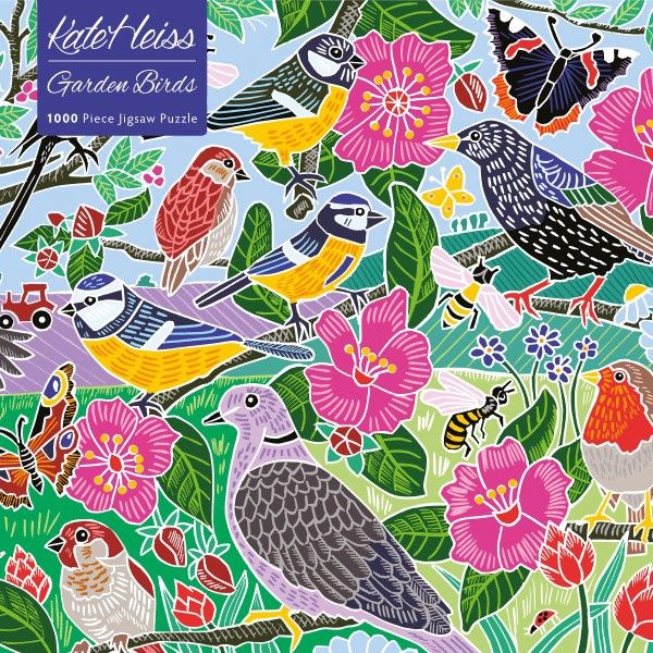 Flame Tree Publishing - Adult Sustainable Jigsaw Puzzle Kate Heiss: Garden Birds