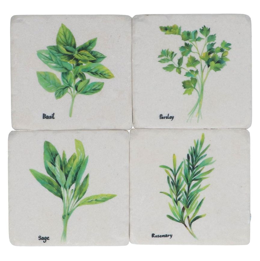 Gisela Graham - Resin Coaster 10cm - Herbs (Assorted)