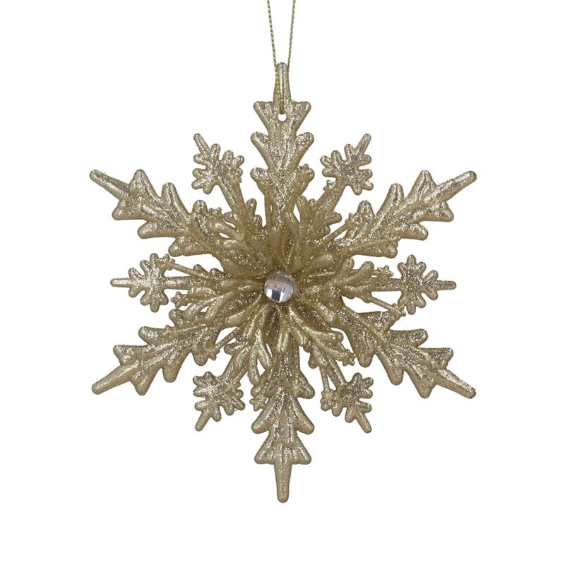 Gisela Graham - Acrylic Dec 13cm - Gold Sparkling Layered Star