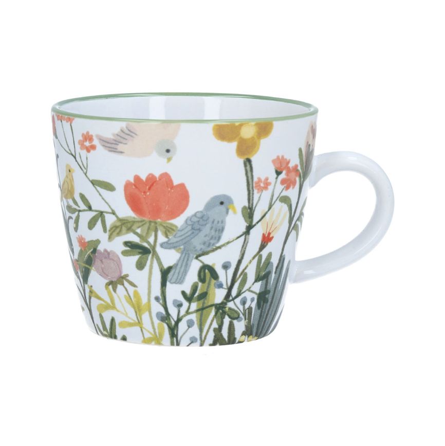 Gisela Graham - Ceramic Mug 12.5cm - White Birds