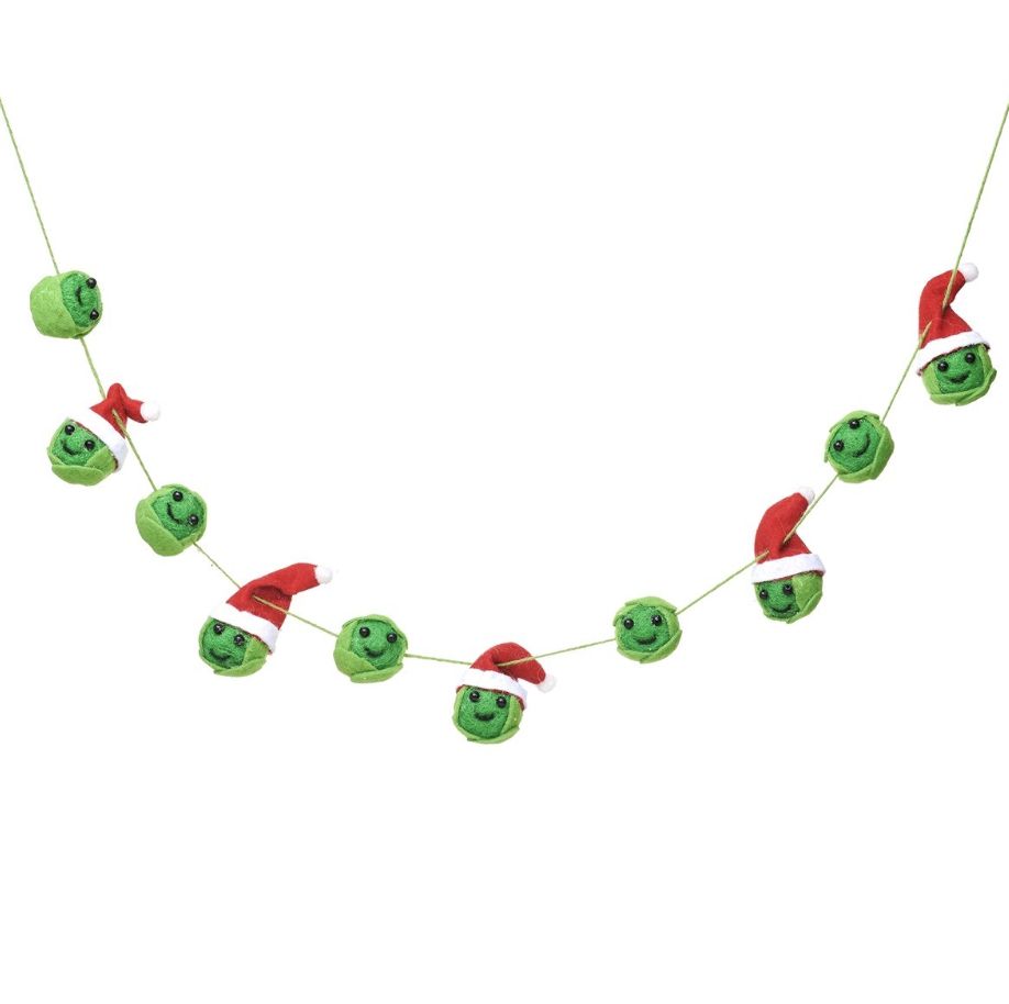 Sass &amp; Belle - Brussel Christmas Sprouts Felt Bunting Green