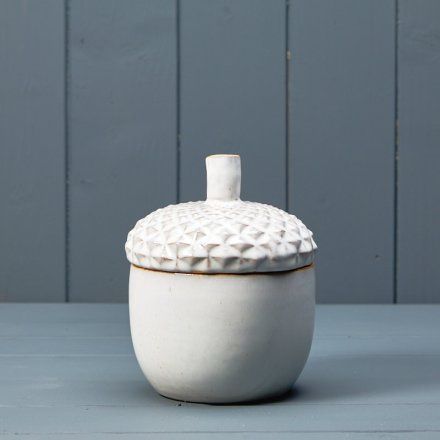 Noel &amp; Co - Ceramic White Acorn Pot