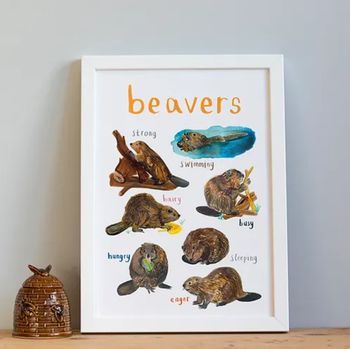 Sarah Edmunds Illustrations - A4 Beaver Print