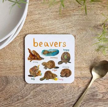 Sarah Edmunds Illustrations - Beaver Coaster