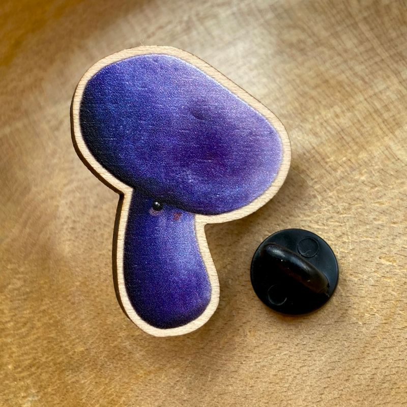Annie Doodles - Amethyst Deceiver Wood Pin Badge