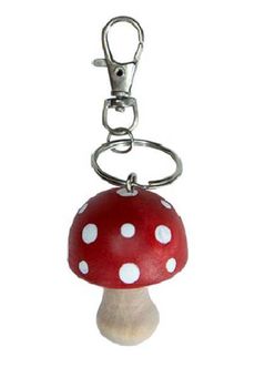 Sass &amp; Belle - Mushroom Wooden Keyring