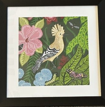 Tall Boy Prints - Hoopoe Print - Black Frame