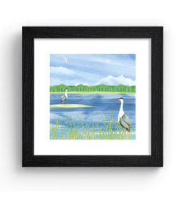 Tall Boy Prints - Herons Print - Black Frame