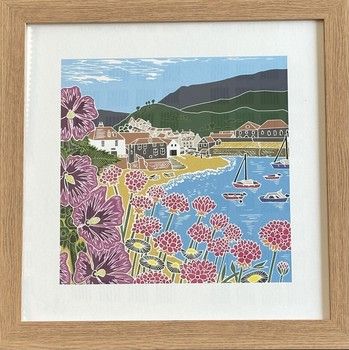 Tall Boy Prints - Quaint Harbour Print - Oak Frame