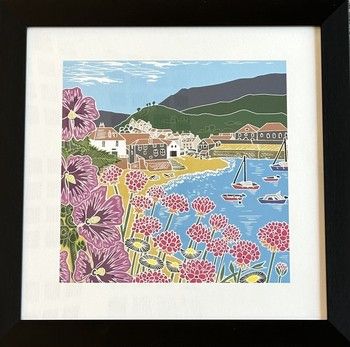 Tall Boy Prints - Quaint Harbour Print - Black Frame