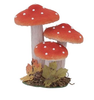 Gisela Graham - Polyfoam Ornament 16cm - Red Triple Toadstool
