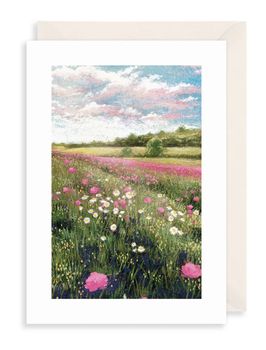 The Art File - Daisies In Meadow Greetings Card