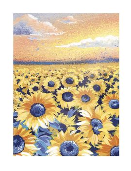 The Art File - Sunflower Field Greetings Card