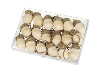 Noel &amp; Co - Glitter Acorn Hangers - Pack