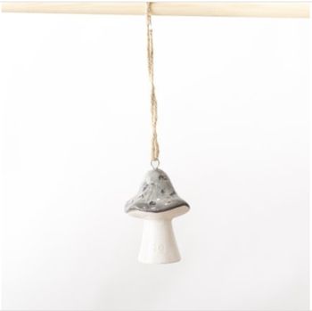 Noel &amp; Co - Grey Mushroom Hanging Decoration