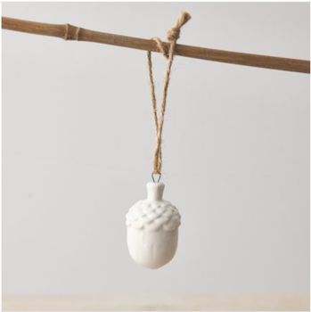 Noel &amp; Co - White Acorn Decoration