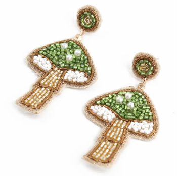 My Doris - Green Mushroom Earrings