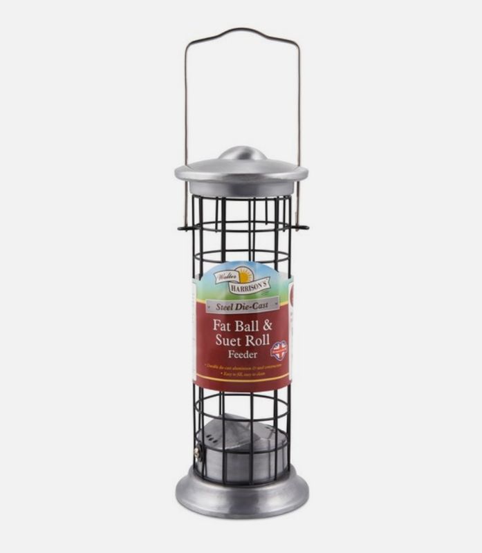 Walter Harrison's - Steel Die Cast Suet Roll &amp; Fat Ball Feeder - 20cm