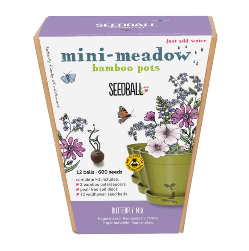 Seedball - Bamboo Pots - Butterfly Mix