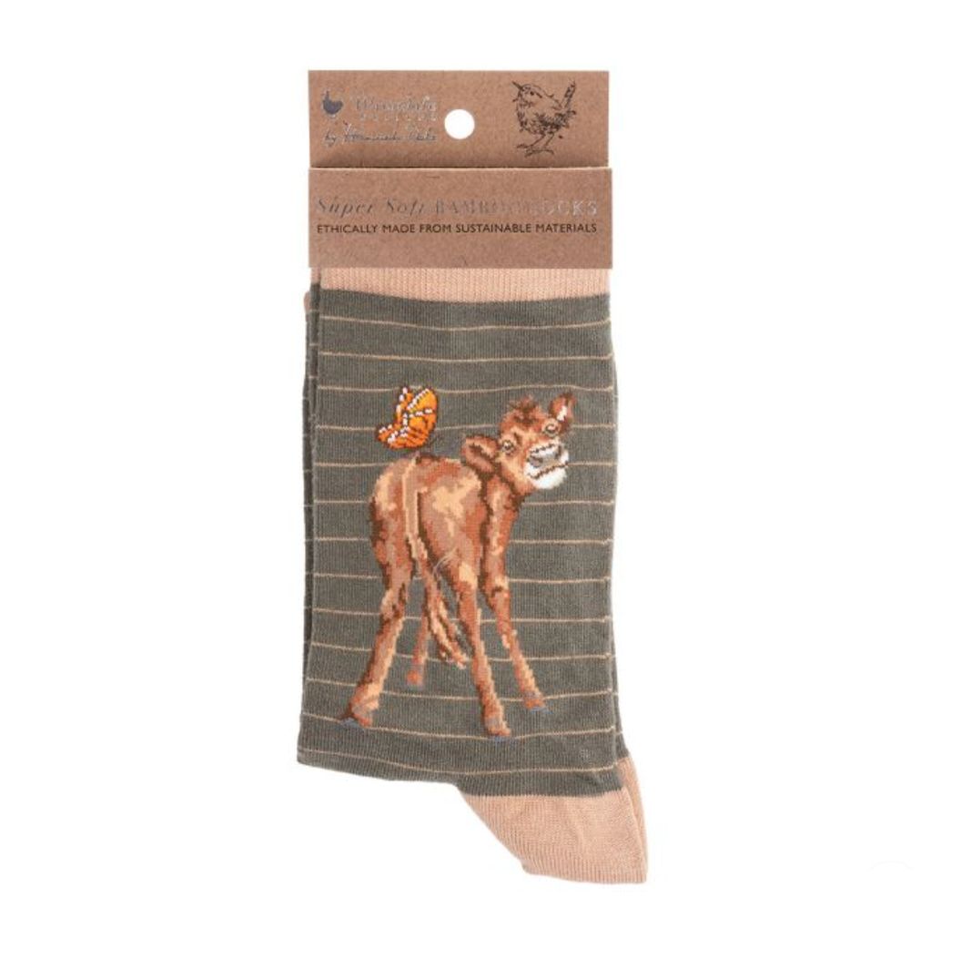 Wrendale Design - 'Flutterly Fabulous' Cow Socks