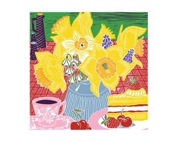 The Art File - Daffodils Vase Card - Kate Heiss